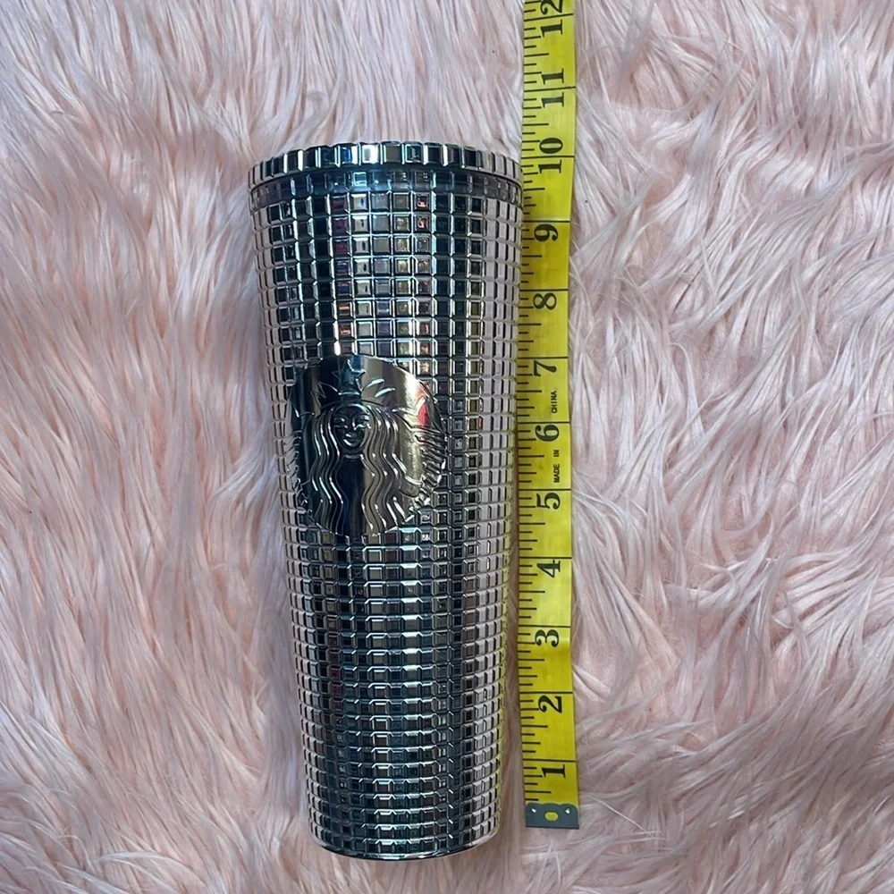 Starbucks 2023 Holiday‎ Silver Chrome Grid Tumbler